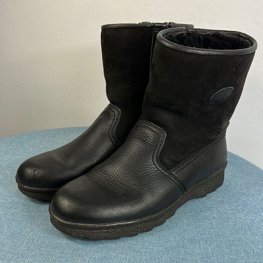 Tecnica Black Comfort Winter Leather Suede Zip Up Boots Size 11